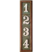 4 Nummer Vertikale Adresskacheln Auf Eichenrahmen Plakette. Mehrere Farben Zur Auswahl. Pvc Wetterfester Rückplatte Und Verdeckter Montage von ApplewoodPottery
