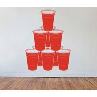 Beer Pong Chandelier Rack Formation - Dekorativer Wandaufkleber von ApplicablePunDecals