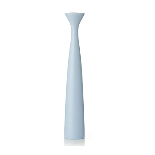 Applicata - Kerzenleuchter, Kerzenhalter - Blossom Rose - Buchenholz - Farbe: Sky Blue - Höhe 29 cm von Applicata