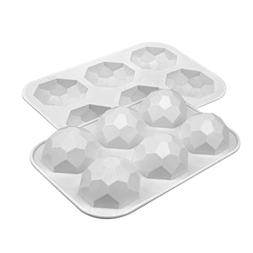 Appoo 2 Pcs 3D-Diamant-Silikonform | 6 Hohlräume DIY Diamant-Mousse-Form - Nicht klebrige Backformen, handgefertigte Seifenkerzenform, Kuchendekorationswerkzeuge von Appoo
