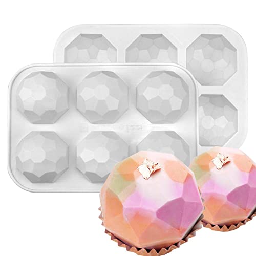 Appoo 5 Pcs Edelstein Silikonform 3D - Silikon-Kuchenform mit 6 Hohlräumen zum Selbermachen | Wiederverwendbare und Nicht klebende Dessertformen für Käsekuchen/Gelee/Seife/Kerze von Appoo