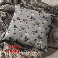 Mops Dekokissen, Hund Liebhaber Geschenk, All Over Print Kissen, Haustier-Liebhaber-Geschenke-Idee, Mops-Hunde-Kissen-Wohnkultur von AppreciationDesigns