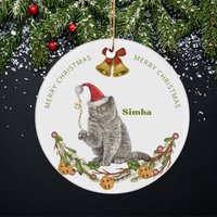 Personalisierte Britisch Kurzhaar Katze Weihnachtsschmuck, 1st Weihnachten, Katzenerinnerungsgeschenk, Katzenliebhaber Dekoration von AppreciationDesigns