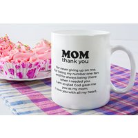 Son To Mother Kaffeetasse - Mama Danke, Dass Du Mich Nie Aufgibt, Danke Geschenk Für Mama, Geschenke Mutter, Von Tochter von AppreciationDesigns