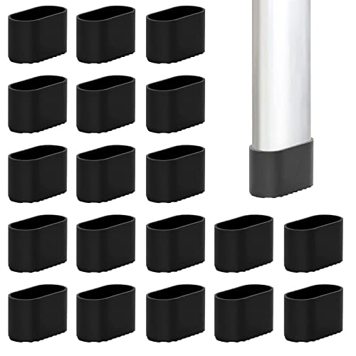 Stuhlbeinkappe, 20 Stück Schutzkappen für Stuhlbeine Sanft Silikon Stuhlbeinschutz Bodenschutz Fußkappen Anti-Rutsch- und Geräuschreduzierung für Hartholzböden Fliesen Laminatboden 40x20 mm Schwarz von Apragaz