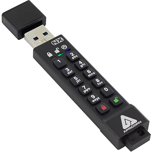 Apricorn Aegis Secure Key 3 NX ASK3-NX-8GB USB 3.0 Flash-Laufwerk, 8 GB, verschlüsselt, FIPS 140-2, Level 3, Schwarz von Apricorn