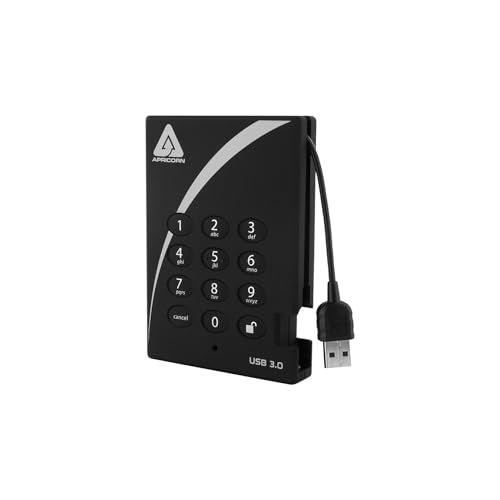Apricorn 1 TB Aegis Schloss mit Zahlenkombination zum Verschlüsseln Einer USB 3.0 256-Bit AES XTS tragbaren, externen Festplatte Schwarz 2 TB, A25-3PL256-2000 Apricorn 1 TB Aegis Schloss mit Zahlenkombination zum Verschlüsseln Einer USB 3.0 256-Bit AES XTS tragbaren, externen Festplatte Schwarz 2 TB, A25-3PL256-2000 von Apricorn
