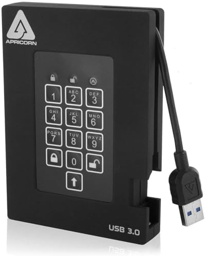 Apricorn Aegis Fortress Externe SSD (256 GB, FIPS 140-2, Level 2, validiert, 256-Bit verschlüsselt, USB 3, A25-3PL256-S256F) von Apricorn