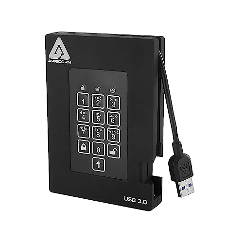 Apricorn Aegis Fortress FIPS 140-2 Level 2 validierte 256-Bit verschlüsselte USB 3 Externe SSD (A25-3PL256-S1000F) von Apricorn