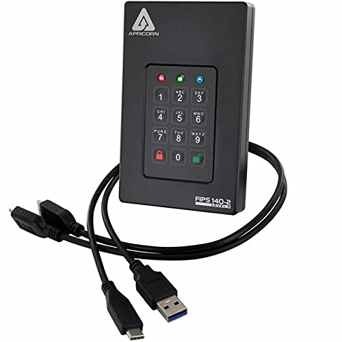 Apricorn Aegis Fortress L3 Festplatte (5 TB, USB 3.1), AFL3-5TB, Schwarz von Apricorn