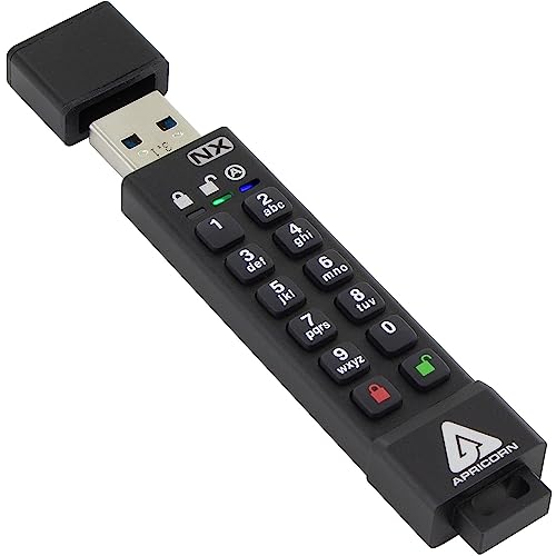 Apricorn Aegis Secure Key 3 NX 256-Bit verschlüsseltes FIPS 140-2 Level 3 Validiated Secure USB 3.0 Flash Drive (ASK3-NX-4GB), schwarz von Apricorn