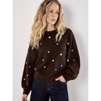 Apricot Rundhalspullover "Rundhalspullover" mit aufgestickten Gänseblümchen Apricot Rundhalspullover "Rundhalspullover" mit aufgestickten Gänseblümchen von Apricot