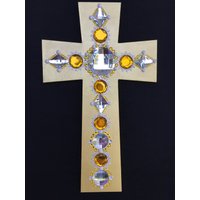 Wand Kreuz, Geistige Gabe, Wohnkultur, Religiöse Geschenk, Weihnachten, Ostern, Blattgold, Swarovski-Kristallen, Symbole, Dekorative Kunst von AprilKaranCrosses