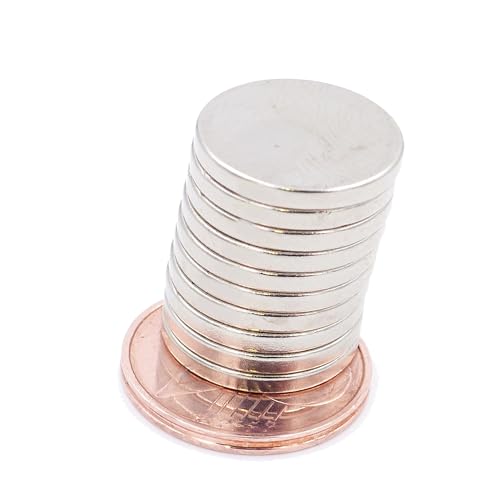 Aprilheld | 15 Scheiben-Magnete 15x2mm | N52 stärkste Klasse - Neodym-Magnete extra stark | Power-Magnet für Pinnwand, Whiteboard, Foto, Kühlschrank | Mini Magnetscheibe von Aprilheld