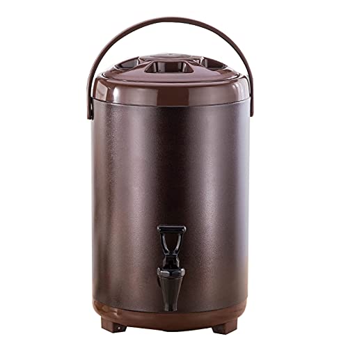 Thermo-Getränkespender Isolier-Kanne Groß mit Zapfhahn und Ständer, 6L/7.5L/9.5L, Glühweinkocher Kaffeekanne 304 Edelstahl, Thermo Behälter für Den Gewerblichen und Zuhause von Aprilhp