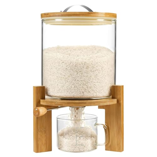 Aprilhp Vorratsbehälter Küche, 5L/8L, Vorratsdosen Luftdicht, Glas Müslispender Reisbehälter Mehlbehälter Lebensmittel Aufbewahrungsbox mit Deckeln, Versiegelt Feuchtigkeitsbeständig 5L von Aprilhp