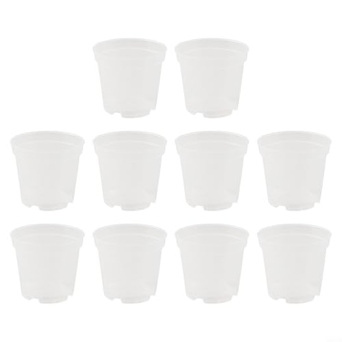 10 transparente Pflanztöpfe mit Drainagelöchern für einfache Überwachung der Wurzelgesundheit und des Wachstums von Pflanzen (10,2 cm) von Aprilsunnyzone
