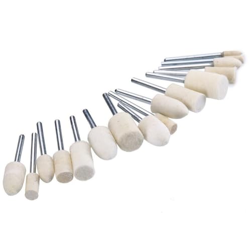 20 Stück Wollfilz-Polierpads für Rotationswerkzeuge mit Zylinder und konischen Schleifköpfen, geeignet für Holz, Metall, Glas, Polieren von Aprilsunnyzone