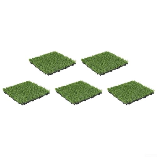 5 Stück ineinandergreifende Kunstrasen-Fliesen für den Außenbereich mit selbstentleerender Technologie für Garten, Terrasse und Deck Anwendungen von Aprilsunnyzone