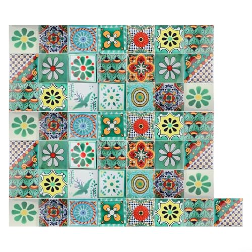 50 Stück Retro Fliesenaufkleber Wasserdicht und Ölbeständig PVC Wanddekor für stilvolle Home Updates (ET302) von Aprilsunnyzone