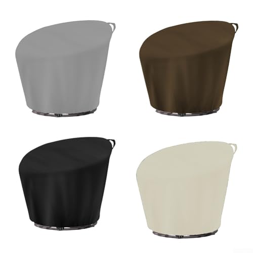 Abdeckung für Papasan-Stuhl, strapazierfähig, für den Außenbereich, Terrasse, Korbstuhlbezug, wasser- und windabweisend, Schutz für runde, Untertasse und Eierstühle (Kaffee, 132 x 51 x 89 cm) von Aprilsunnyzone