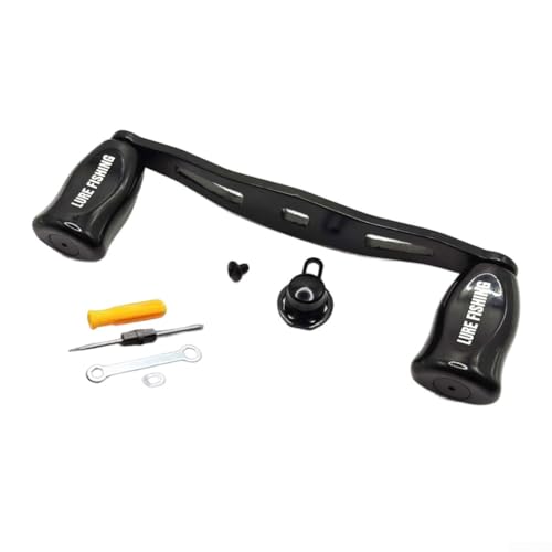 Angelrolle Metall Doppelwipparm Griff mit Doppellagern für FAIWA Für ABU Für TATULA Serie geeignet für Casting und Trommelrollen (rechte Hand schwarz) von Aprilsunnyzone