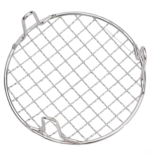 Aprilsunnyzone Camping BBQ Grillrost Edelstahl Rund Mesh Netz Tragbar Outdoor Kochen Gitter Mit Beinen Für Picknick Heimgebrauch 15 cm / 20 cm / 25 cm / 30,5 cm (15 cm) von Aprilsunnyzone