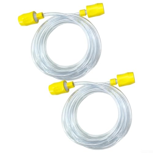 Aprilsunnyzone Ersatz-Sprühschlauch, 2,5 m, für Kärcher Modelle 8/1C 10/1 10/2 100 200 Absaugreiniger, Teilenummer 4.446-023.0, gelbe Armaturen (2er-Pack) von Aprilsunnyzone