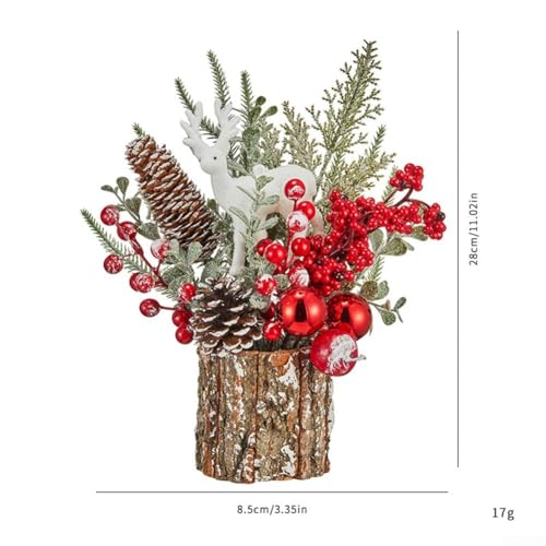 Aprilsunnyzone Künstlicher Weihnachtsbaum Desktop DIY Urlaub Dekoration Realistische PE Rinde Tischplatte Ornament Home Festliche Display Decor (D) von Aprilsunnyzone