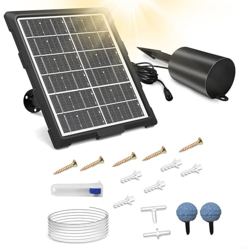 Aprilsunnyzone Leiser Solarbelüfter für Teichsauerstoffversorgung mit drei Geschwindigkeiten und Timing-Funktion, entwickelt zur Verbesserung der Gesundheit des aquatischen Ökosystems und der von Aprilsunnyzone