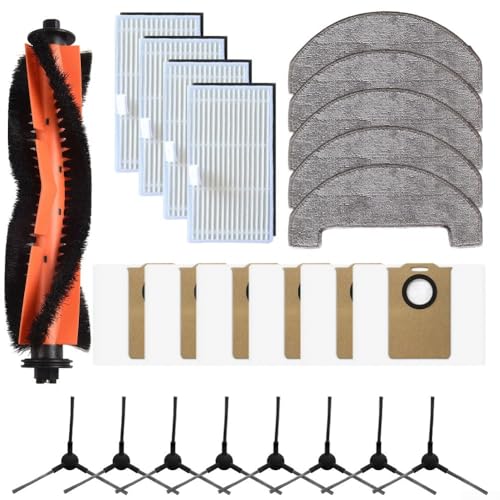 Aprilsunnyzone Roboter-Staubsauger-Ersatzteil-Set für Monsga MS1 MAX inkl. Hauptbürstenfilter, Staubbeutel, Wischtuch, Seitenbürsten-Set (B) von Aprilsunnyzone