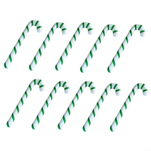 Aprilsunnyzone Set mit 10 aufblasbaren PVC-Weihnachtsstöcken, geeignet für Feiertagsfeiern und Einzelhandelsdekoration, verleiht jedem Raum eine lebendige festliche Note (grün) von Aprilsunnyzone