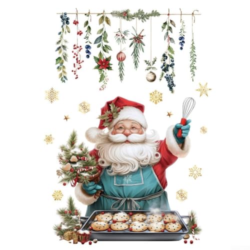 Aprilsunnyzone Set mit 4 Fensteraufklebern mit Weihnachtsmann und Rentier für festliche Feiertags-Fensterdekoration von Aprilsunnyzone