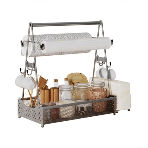 BBQ Spice Organization Made Easy with This Compact Metal Storage Rack Design (Silver) von Aprilsunnyzone
