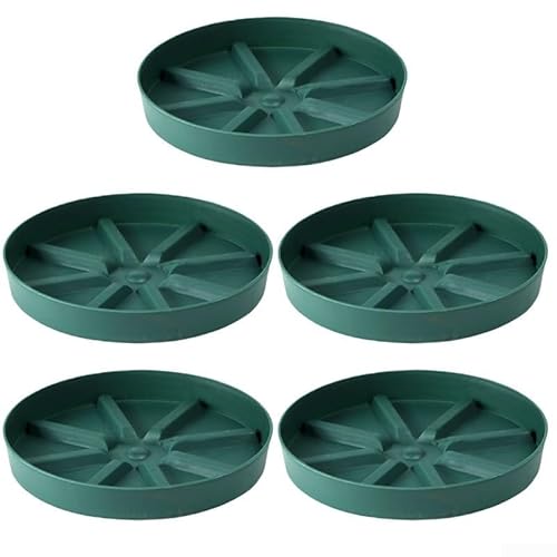Blumentopf-Tabletts für den Garten, 5 Stück, 26 x 3 x 7 cm, atmungsaktiv für gesundes Pflanzenwachstum (grün) von Aprilsunnyzone