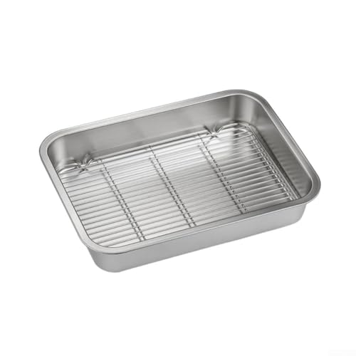 Culinary Excellence Edelstahl-Backformen-Set mit praktischer Kühllösung (31 x 24 x 5 cm) von Aprilsunnyzone