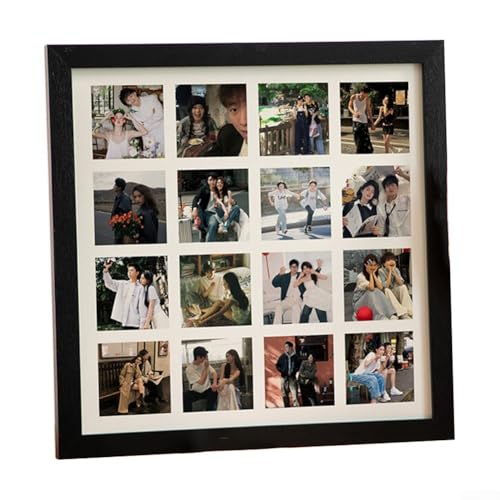 DIY Multi Grid Holz-Bilderrahmen mit 16 Abschnitten für personalisierte Foto-Display und Speicherung(schwarz) von Aprilsunnyzone
