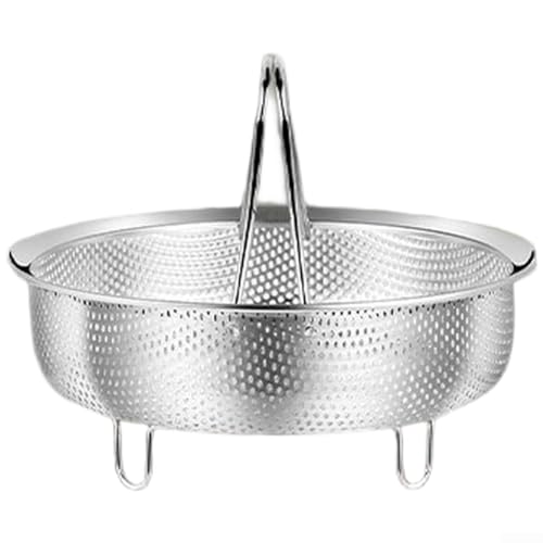 Dampfkorb für Reiskocher oder Topf, aus 304 Edelstahl mit dichten Löchern für effizientes Kochen, abnehmbarer Griff für sichere Handhabung und stapelbare Ebenen (klein) von Aprilsunnyzone