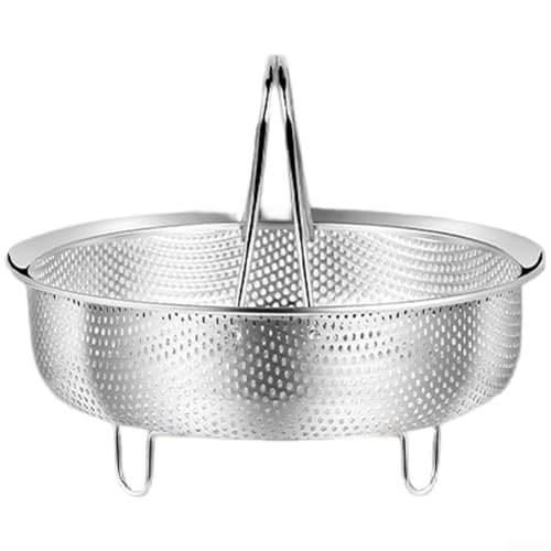Dampfkorb für Reiskocher oder Topf, aus 304 Edelstahl mit dichten Löchern für effizientes Kochen, abnehmbarer Griff für sichere Handhabung und stapelbare Ebenen (mittel) von Aprilsunnyzone