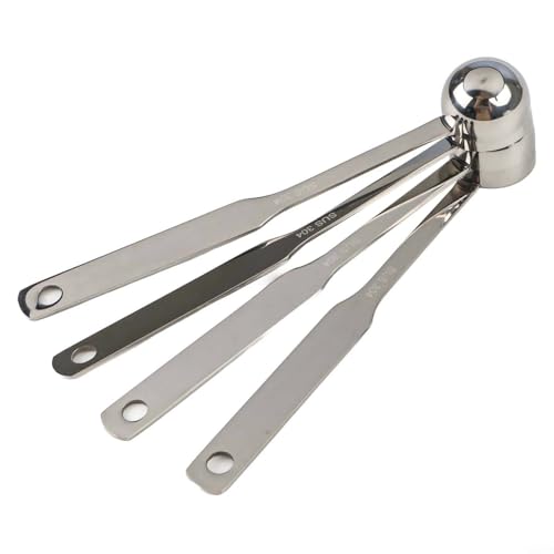 Edelstahl-Kaffeeschaufel mit langem Griff zum Messen von Kaffee, Tee, Zucker und mehr, 8 ml und 25 ml Fassungsvermögen, 4 Stück (25 ml) von Aprilsunnyzone