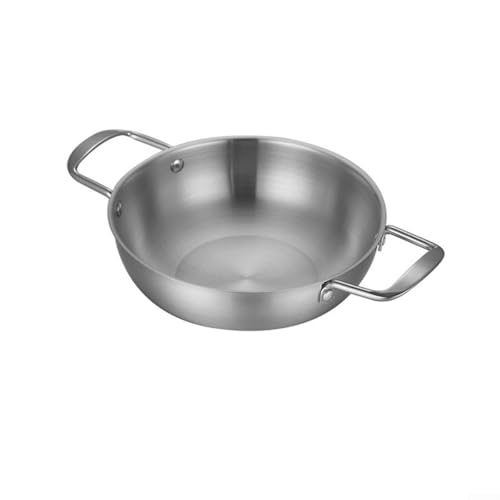 Edelstahl-Kochtopf mit ergonomischen Doppelgriffen, perfekt für den täglichen Gebrauch (silberfarben, 20 cm) von Aprilsunnyzone