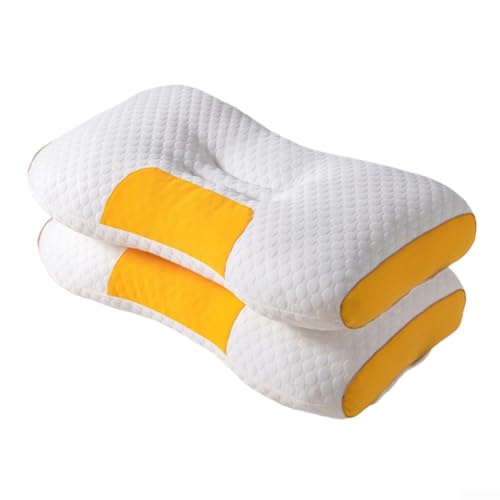 Ergonomisch geformtes Memory-Foam-Kissen zur Entlastung des Nackens, bietet Komfort und verbesserte Ausrichtung während Sie schlafen (gelb) von Aprilsunnyzone