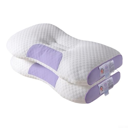 Ergonomisch geformtes Memory-Foam-Kissen zur Entlastung des Nackens, bietet Komfort und verbesserte Ausrichtung während Sie schlafen (lila) von Aprilsunnyzone