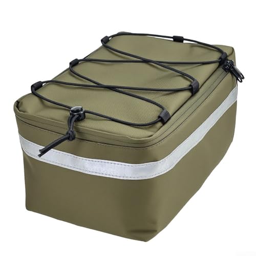 Fahrrad-Kofferraumtasche mit wasserdichter Konstruktion, reflektierenden Funktionen, Seitentaschen und oberem Bungee für sichere Befestigung an und E-Bike-Gepäckträgern (grün) von Aprilsunnyzone