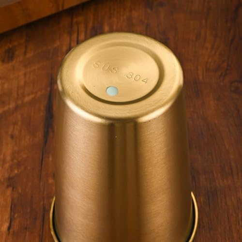 For Camping Mug Set Stainless Steel Cups for Beer, Tea, and Coffee (Gold 500ml) von Aprilsunnyzone