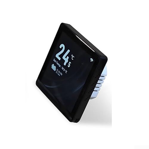 Fortschrittlicher WLAN-Temperaturregler mit LED-Display und Touch-Steuerung, unterstützt Sprachbefehle und programmierbare Temperatureinstellungen für Zentralluftsysteme (schwarz) von Aprilsunnyzone