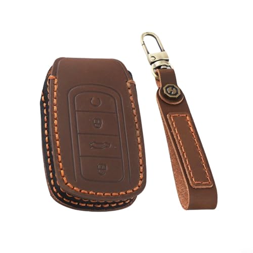 Für Chery Tiggo 8 Plus & 8 Pro Schlüsselhülle Einzigartiger handgefertigter Lederschutz mit perfekter Tastenfunktion (Braun) von Aprilsunnyzone