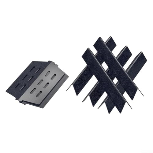 Für Weber 300 Serie Grillteil-Set mit Porzellan-Emaille-Stahl-Heizplatten und Gewürzschildern für E 310 E 320 E 330 Modelle gleichmäßiger Hitze- und Brennerschutz von Aprilsunnyzone