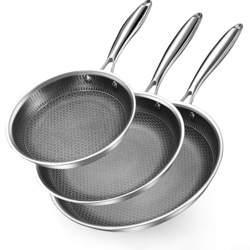 Für alle Herd-kompatiblen gehämmerten Pfannen mit kratzfesten Eigenschaften und gleichmäßigem Erhitzen für effizientes Kochen, Größen 22 cm, 26 cm und 30 cm (30 cm) von Aprilsunnyzone