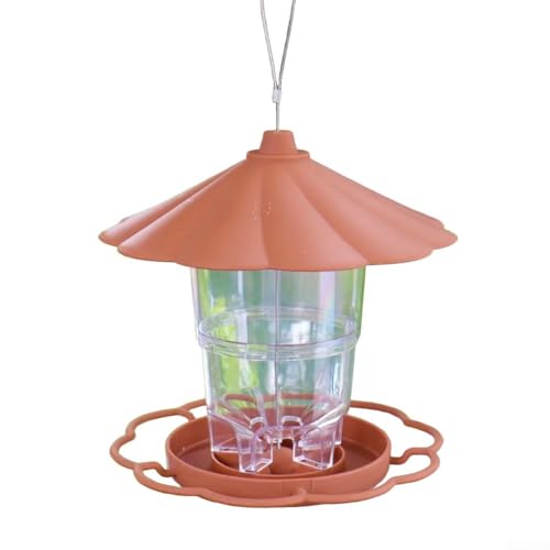 Funktionelle Vogelfutterstation mit Ablauflöchern und breiter Öffnung für einfaches Reinigen und Nachfüllen (braun) von Aprilsunnyzone